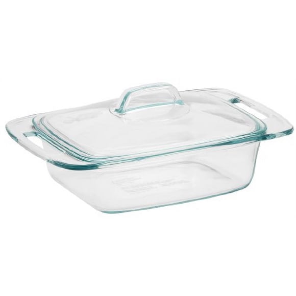 Fuente de vidrio para cazuela Pyrex Easy Grab con tapa de vidrio (2 cuartos)