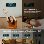 Mpow 10.5 Digital Wall Clock Large Display, with Remote Control, Dual Alarm Clock for Bedroom, 9 Colors, Adjustable Brightness & Volume, Auto DST, ℃/℉, 40 Minutes Countdown