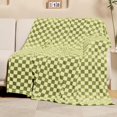thumbnail image 4 of Checkered Flannel Fleece Throw Blanket Soft Cozy Checkerboard Grid Print Chessboard Gingham Pattern Blankets for Bed Couch Sofa, 50"x60", Sage Green, 4 of 6