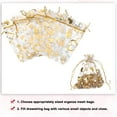 thumbnail image 4 of Bolsa de organza Uxcell, bolsas de malla transparente en forma de corazón, bolsas de regalo con cordón, bolsas de fiesta al por mayor, fundas para joyas en blanco y dorado de 4" x 6", 4 of 6