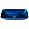 thumbnail image 4 of Kraus GVR-204-RE-CH Irruption Rectangular Glass Vessel Sink with Pop-Up Drain, Blue - Chrome, 4 of 4