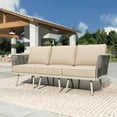 thumbnail image 2 of SUMMIT LIVING 4-Piece Wicker Patio Furniture Set with Detachable Armrests and Thick Cushions, 5 Seat Outdoor Conversation Set with Coffee Table, Cool Gray, 2 of 11