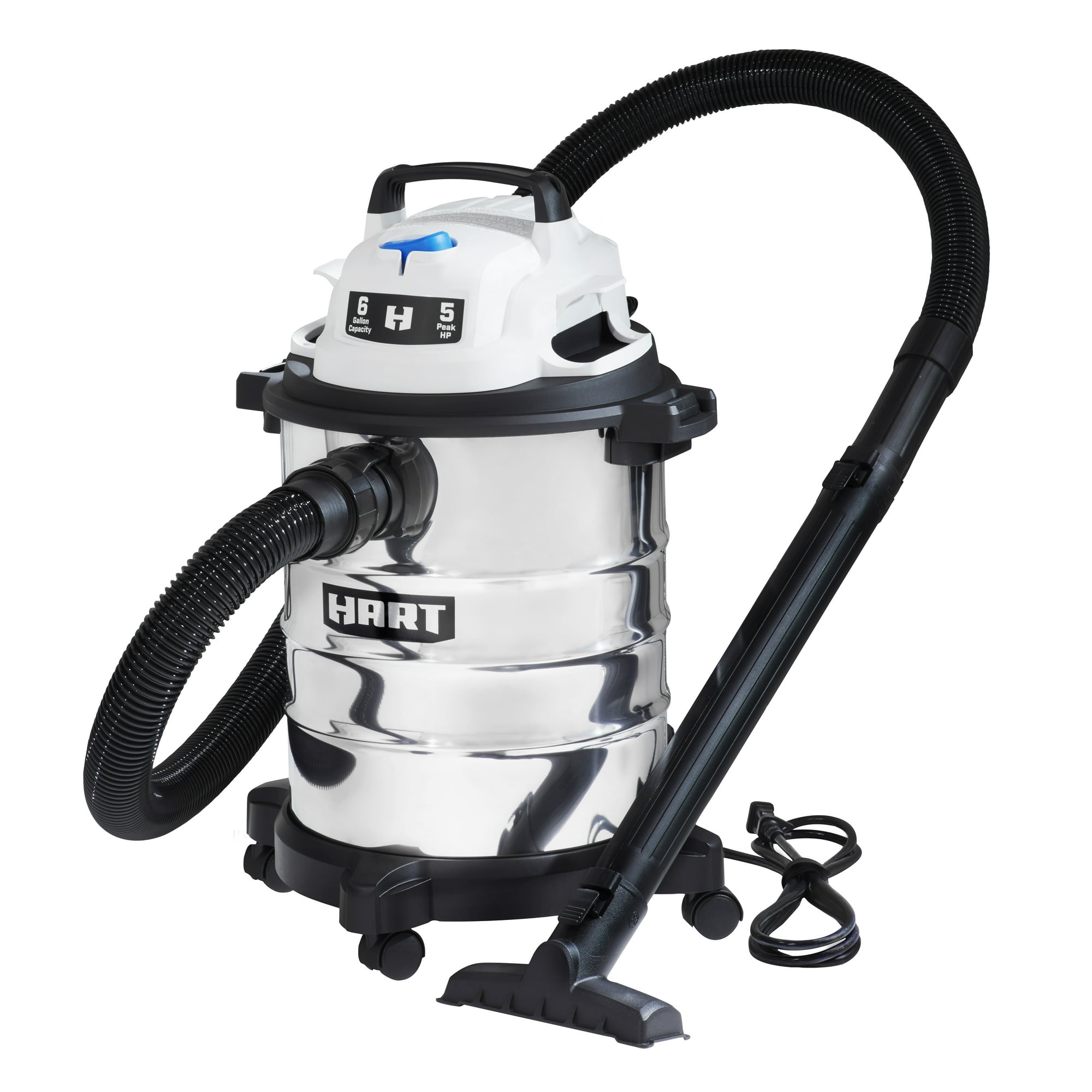 HART 6 Gallon Stainless Steel 5HP Wet/Dry Vacuum – 181296297