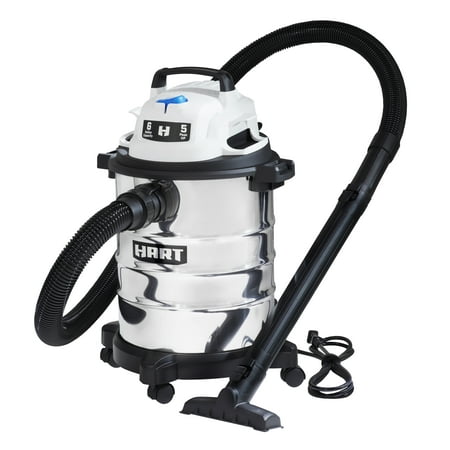 Hart 6-Gallon Stainless Steel Wet/Dry Vacuum with Cartridge Filter