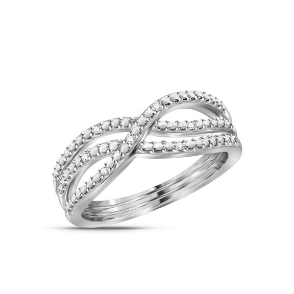 JewelersClub Sterling Silver Accent White diamond Open Ring for Women | Diamonds for Everyday Womens Wear