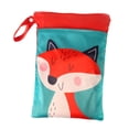 thumbnail image 1 of Bolsa para pañales, bolsa de almacenamiento portátil para pañales de bebé, bolsa húmeda de 25cm x 35cm con dos bolsillos con cremallera, organizador , Zorro Hugo Organizador, 1 of 10
