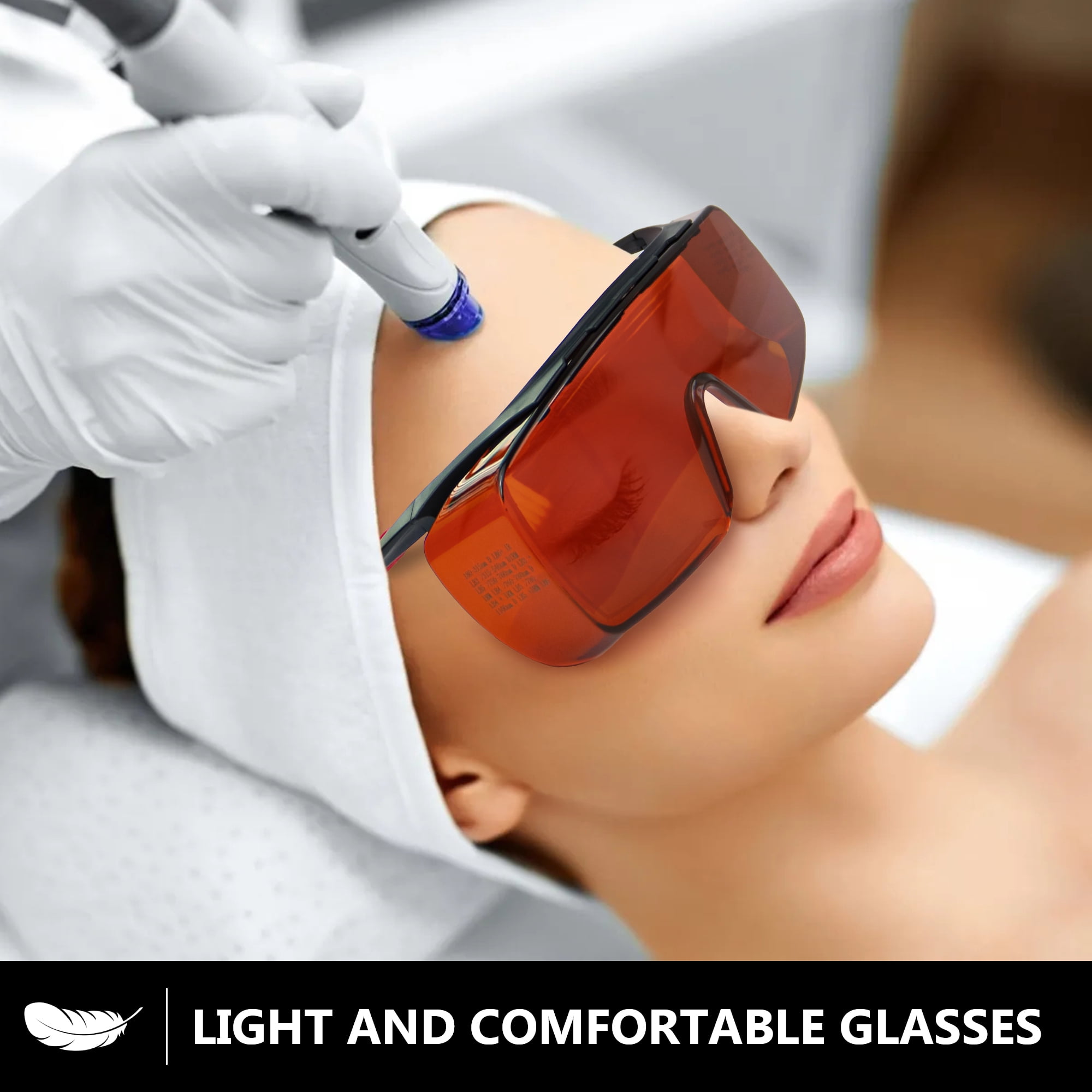 Professional Laser Goggles - Dual Wave 532+1064nm Laser Safety glasses, Resistant to Laser180-540&750-1100nm for 445nm,450nm,473nm,532nm,1064nm Infrared Laser Protection, Blue,Green,UV Laser Goggles
