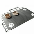 thumbnail image 2 of ACDANC Pet Feeding Mat-Absorbent Pet Placemat for Food and Water Bowl, with Waterproof Rubber Backing, Quick Dry Water Dispenser Mat for Dog and Cat (16"X24", Striped Dark Gray), 2 of 7