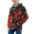 thumbnail image 2 of Fotbe 60s Western Skull Cowboy Pattern Youth Pullover Hooded Sweatshirt, Boys Hoodie, Kangaroo Pocket Hoodie for Kids Girls -Small, 2 of 6