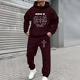 thumbnail image 2 of CONZONE Mens Sweatsuit 2 Peice Set Casual Track Suit for Men Letter Graphic Y2K Long Sleeve Hoodies Sweatpants Cozy Fall Winter Athletic Jogging Outfits, 2 of 4