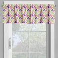 thumbnail image 4 of Ambesonne Natural Valance & Curtain, Botanic Leaf Pattern, 55"x30", Pink Purple Lime Green, 4 of 6