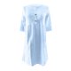 thumbnail image 3 of Vestido casual de mujer Color sólido Lino Algodón Cuello redondo Botón abajo Traje de vacaciones FLhrweasw Nuevo, 3 of 8