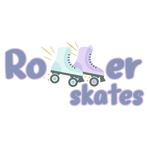 Removable Wall 20" x 30" Lettering Art Roller Skates Home Living Room Decoration Multicolored Roller Skate Shoes Design Easy To Apply Adhesive Vinyl Kids Bedroom Wall Decal Sticker