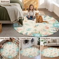 thumbnail image 6 of Beach Coastal Round Area Rug 4ft, Summer Coral Starfish Nautical Ocean Vintage Washable Non-Slip Circle Rugs for Bedroom Living Room Kitchen, Soft Non Shedding Circle Carpet for Dining Room Dorm, 6 of 9