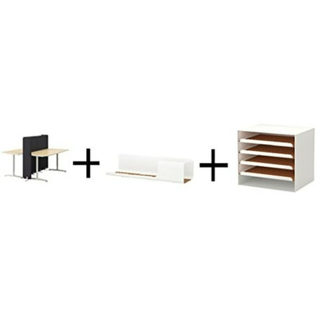 Ikea Desk With Screen Birch Veneer White Desk Organizer White