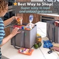 thumbnail image 3 of Creative Green Life Reusable Grocery Shopping Bag, 3-Pack, Hard Bottom, Foldable Box Shape, Navy Blue, 3 of 8