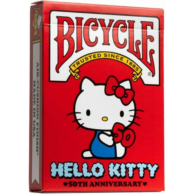 : Hello Kitty 50th Anniversary Playing Cards - Limited Edition Collectible Deck with Iconic Hello Kitty Design - Standard Poker Deck Size for Card Games