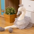 thumbnail image 4 of Tulle Skirt Swan Plush Toy Sitting Long Legged Swan Plushie Stuffed Animal Doll Sleeping Pillow Home Decoration Kids Girlfriend Adults Birthday Christmas Gift-M,Grey, 4 of 8