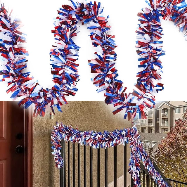 JJKBVCLO Patriotic Decorative Streamers For Independence Day Party Decorations Red White & Blue Color Scheme Ideal For Venue Setup