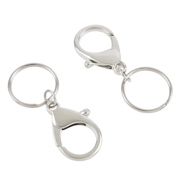 9 Packs: 3 ct. (27 total) Premium Rhodium Metal Keyring Lobsters by Bead Landing