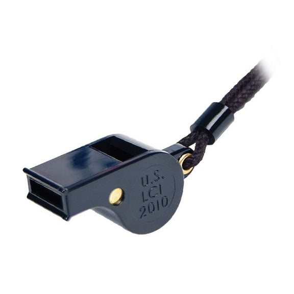 LCI Black Tactical Whistle with Lanyard