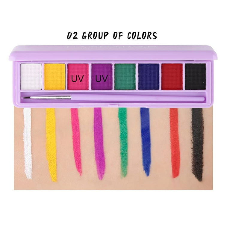 10colors Water Activated Eyeliner UV Light Neon Pastels Water-Soluble UV  Eye Liner Pigment Palette Body