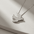 thumbnail image 3 of SilverCloseOut Dove Pendant Cubic Zirconia Necklace 925 Sterling, Sterling Silver, 3 of 7