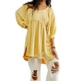 thumbnail image 2 of xiaxaixu Robe d'Été Mini pour Femmes Manches Lanterne Couleur Unie Tunique Ample Robe Courte Bouffante, 2 of 6