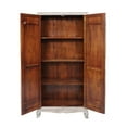 thumbnail image 3 of Tall Antique Armoire - White Solid Wood Storage Cabinet - 2 Door Wardrobe - Home Decor, 3 of 5