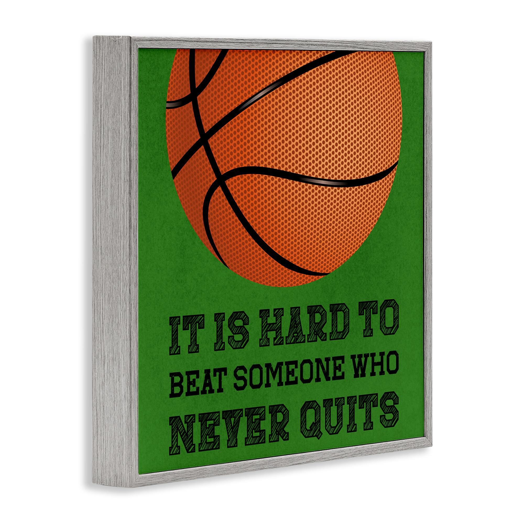 Someone Who Never Quits Gray Framed Giclee Art, design by Marcus Prime