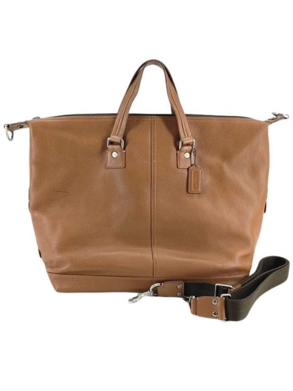 Pre-Owned COACH Camden Duffle Tote Bag F77211 Brown Pebbled Leather Men's Shoulder