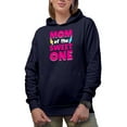 thumbnail image 2 of Mom of the Sweet One with Donut, Mother's Day, Navy Blue Hooded Sweatshirt or Hoodie, 3XL, 2 of 5