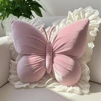 1pcs Lace Bow Pillow Plush Stuffed Pink Cute Toy Pillow, Room Decor,Christmas Birthday Gifts Stuffed Decor,21.6 inch