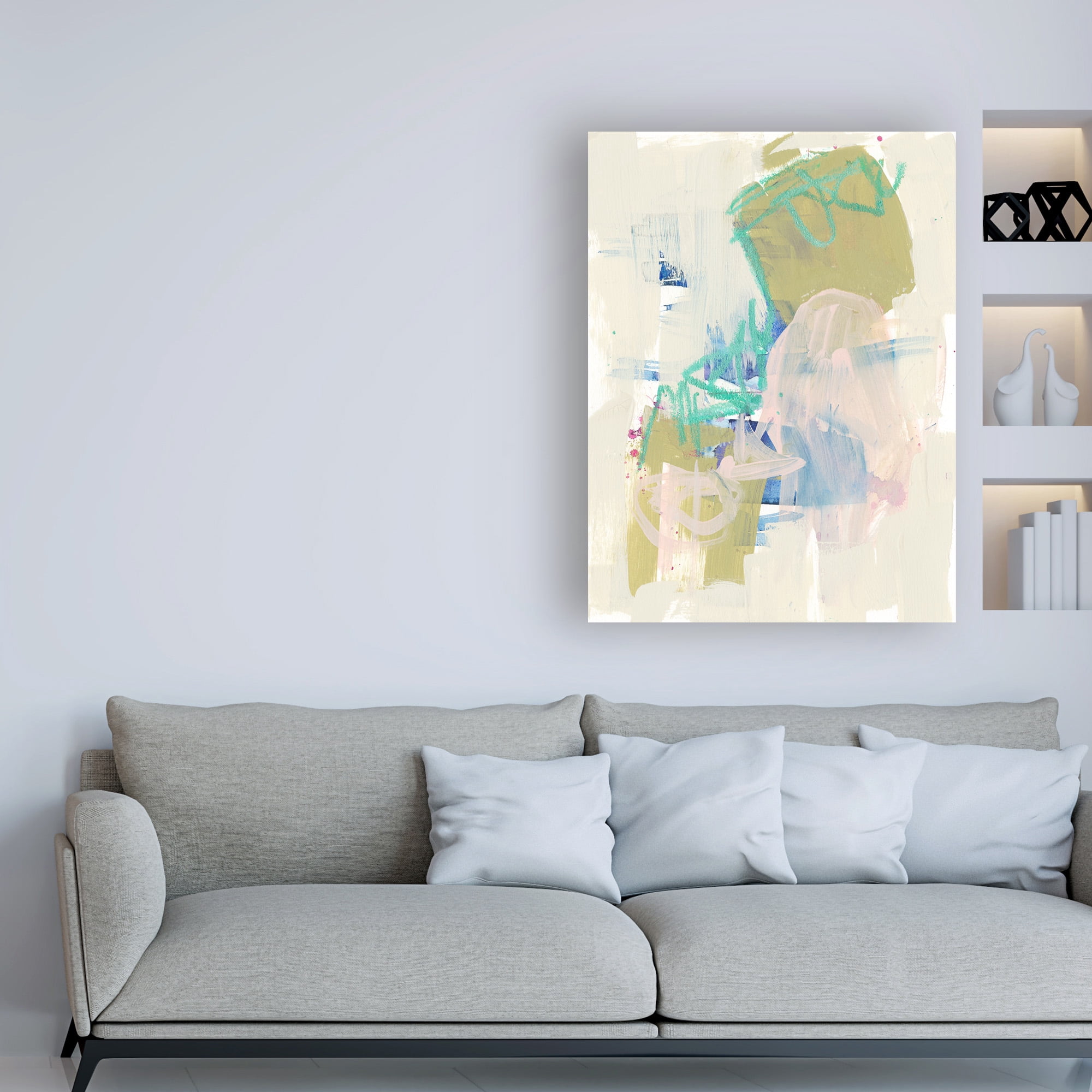 Trademark Fine Art 'Balancing Pastels Geometric I' Canvas Art by Jennifer Goldberger