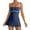 Navy Blue, variant on Women's Sleeveless Yoga Dress with Built-in Bra - Fitness/Casual, Polyester, S-L