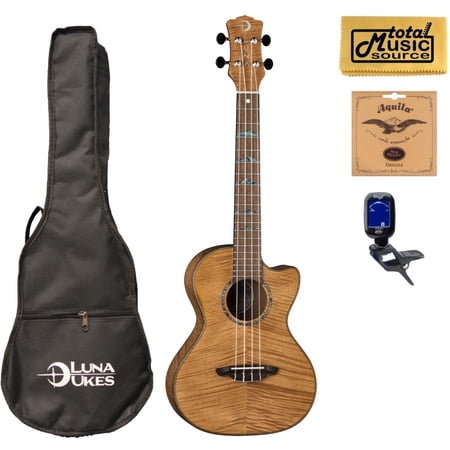 Luna UKE HTT EXM High Tide Exotic Mahogany Tenor Ukulele w/ Gigbag Bundle