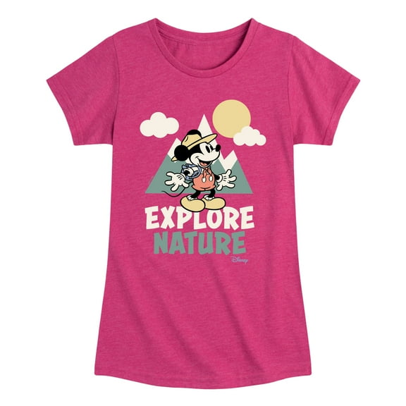 Disney - Mickey Mouse - Explore Nature - Toddler & Youth Girls Short Sleeve Graphic T-Shirt