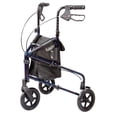 thumbnail image 1 of Andador Carex de 3 ruedas para personas mayores, plegable, con ruedas y altura ajustable, color azul, tres ruedas, plegable, 1 of 5