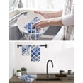 thumbnail image 5 of Blue Morocco Kitchen Dish Towels for Drying Dishes Set of 2, Vintage Graffiti Paint Art Boho Dappled Waffle Weave Microfiber Hand Tea Bathroom Towels Quick Dry & Absorbent Towel 15.7x23.6, 5 of 7