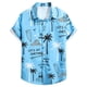 thumbnail image 1 of Camisas Para Hombre Manga Larga Negra Camiseta con botones de solapa para playa y playa, estampado hawaiano informal a la moda de verano para hombre, camisa de manga corta, ropa de (Light Blue, M), 1 of 7