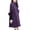 Purple, variant on Joernso Women Winter Coat Solid Color Ruffle Formal Elegant Big Hem Midi Length Long Sleeves Cardigan Stand Collar Lady Cloak Coat for Dating