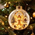 thumbnail image 7 of Clearance! Christmas Ornaments Light Up Ball 3D Snow Globe Scene Inside with Warm LED Lights for Tree Decor Hanging Bauble Holiday Party Indoor Home Decoration, 7 of 7