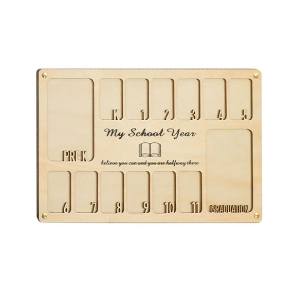 Graduation Photo Display Frame Original Wood Color, Personalized School Picture Frame Pre K to 12 Custom School Years Photo Frame K 12 Wooden Grade Picture Frame Graduation