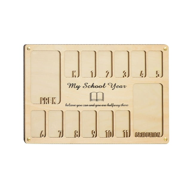 kjfeif School Years Picture Frame, Personalized Pre-K to 12 Photo Collage Frame, Custom Wooden Frame with Text and Name, Graduation Gift for Student