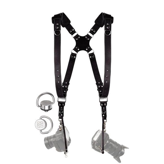 Camera Accessories Dual Harness Two Cameras - Shoulder Leather Strap - Multi Gear Double Camera Accessories DSLR/SLR ProInStyle