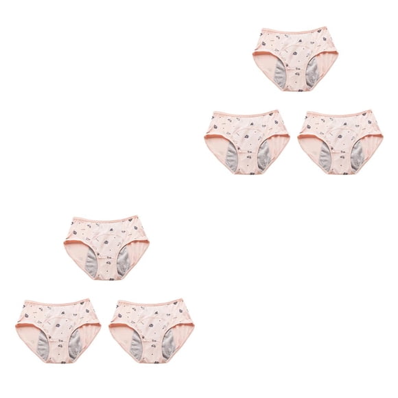 Minnieouse Bragas de período de dibujos animados para niñas, ropa interior menstrual, calzoncillos, lencería, calzoncillos a prueba de fugas, Camarón Rojo METRO 2piezas