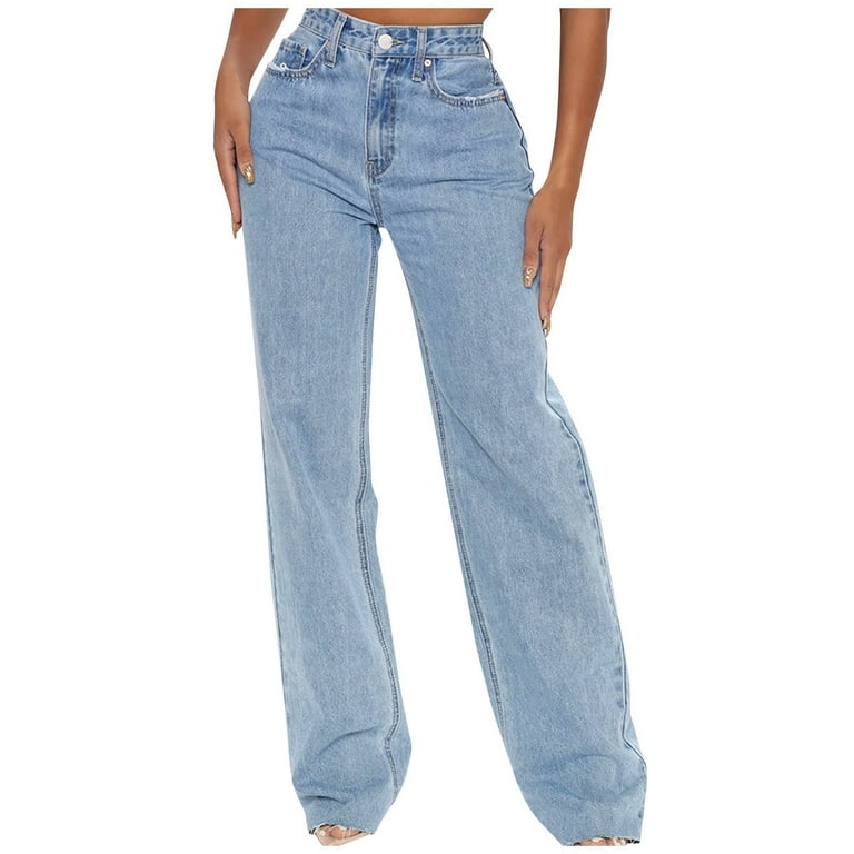 White High Rise Wide Leg Baggy Jeans - RippedJeans® Official Site