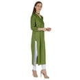 thumbnail image 2 of Phagun Indo WesternSolid Kurti For Women's V-Neck W/ Side Slit Indian Traditional Wear, 2 of 7