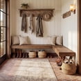 thumbnail image 4 of Finmind 55" L-Shaped Solid Wood Corner Bench, Farmhouse Breakfast Nook Dining Bench, Rustic Brown, 4 of 8