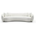 thumbnail image 5 of kevinplus 101'' Boucle Curved Sofa Couch for Living Room, Modern Mid-Century Cloud Upholstered Sofa Contemporary Living Room Sofa for Home Apartment Office Studio, 4 Pillows, 5 of 9